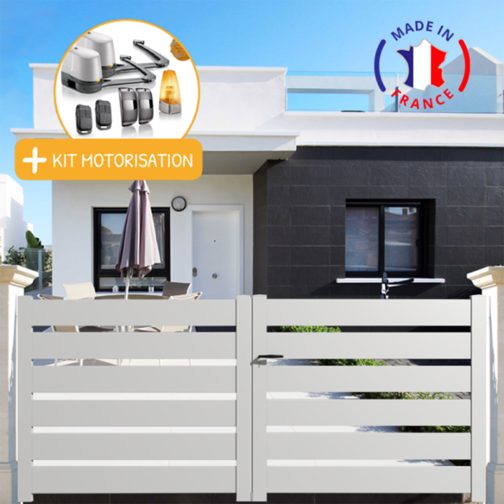 Portail aluminium battant SAH en kit + Motorisation