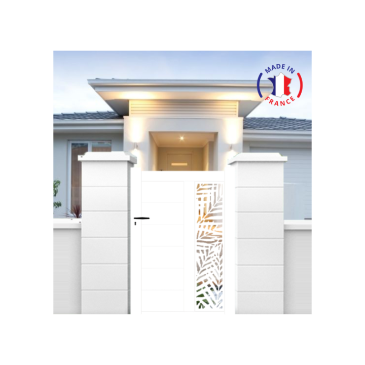 Portillon aluminium découpe laser en kit - L.1000 (entre piliers) x H.1500 mm