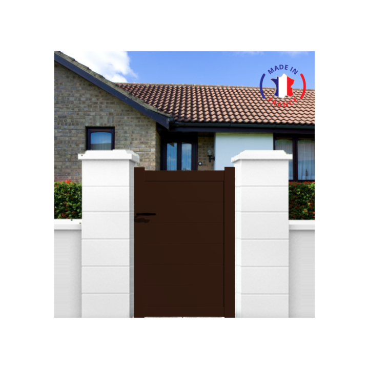 Portillon aluminium modèle plein en kit - L.1000 (entre piliers) x H.1500 mm