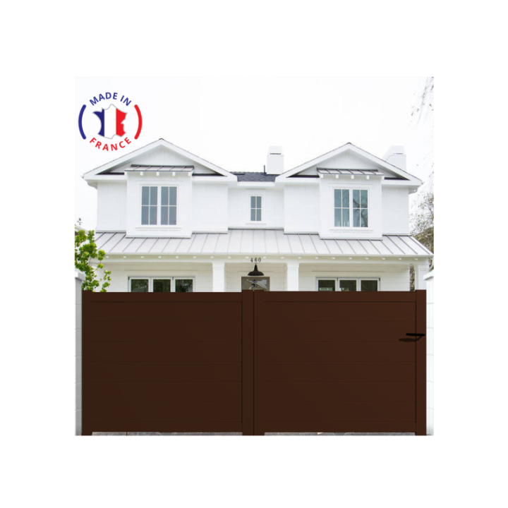 Portail aluminium coulissant plein en kit - L.3000 (entre piliers) X H.1500 mm