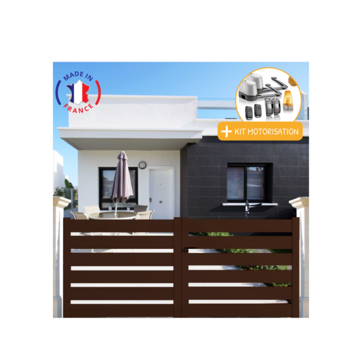 Portail aluminium battant SAH en kit + Motorisation