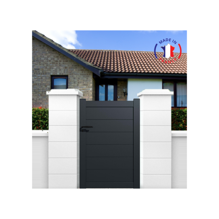 Portillon aluminium modèle plein en kit - L.1000 (entre piliers) x H.1500 mm