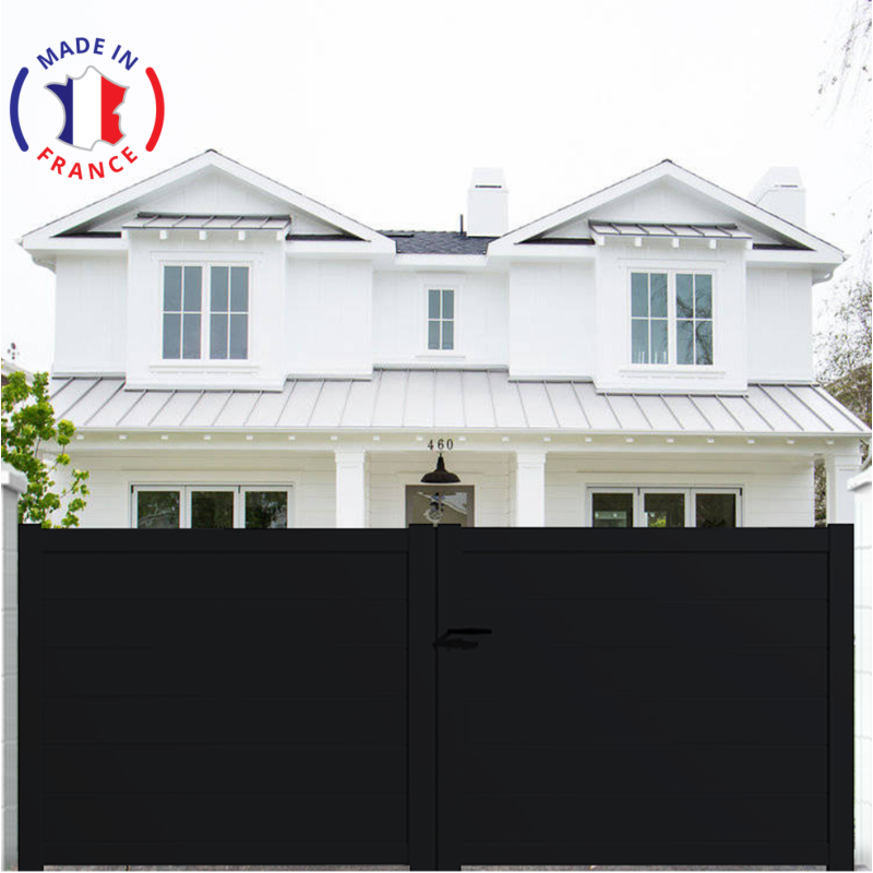Portail aluminium battant plein en kit