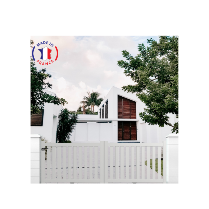 Portail aluminium coulissant ajouré en kit - L.3500 (entre piliers) X H.1200 mm