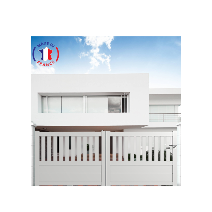 Portail aluminium coulissant semi-ajouré en kit - L.3000 (entre piliers) X H.1300 mm