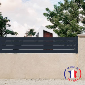 Aluminum fence 4 slats openwork model in kit Dimensions L.2107mm (including posts) X H.455mm