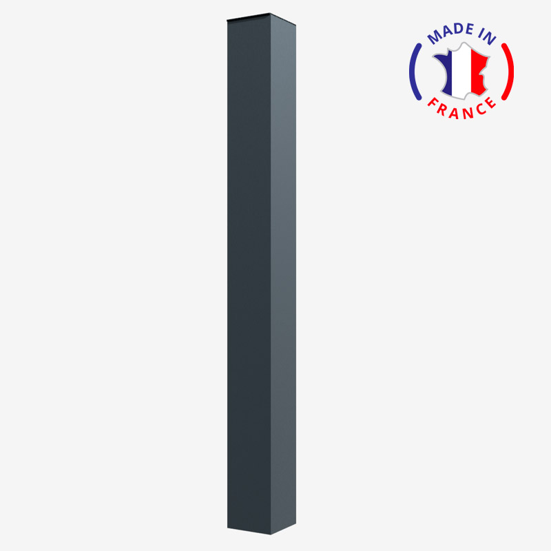 Support de fixation platine 150x150 pilier aluminium Couleur Gris - RAL :  7016 Section du pilier 150 x 150