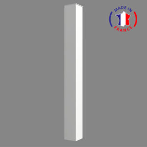 Poste de soporte de aluminio sobre placa blanca H1800 mm
