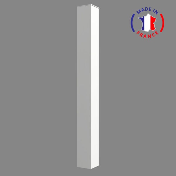 Poteau support aluminium sur platine blanc H1800 mm